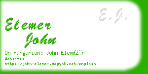 elemer john business card